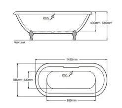 Royce Morgan Kensington White Double Ended Traditional Bath