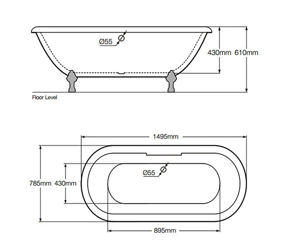 Royce Morgan Kensington White Double Ended Traditional Bath 1 Royce Morgan Kensington White Double Ended Traditional Bath