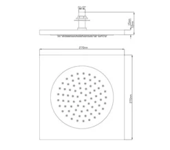 Hudson Reed Chrome Square Ceiling Tile Fixed Shower Head -Burlington Shop QS V79253 2 mn