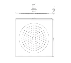 Hudson Reed Chrome Square Ceiling Tile Fixed Shower Head -Burlington Shop QS V79254 2 mn