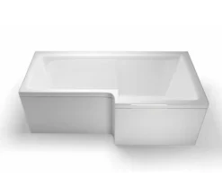 Britton Cleargreen Ecosquare 1700mm X 850mm Right Hand White Shower Bath