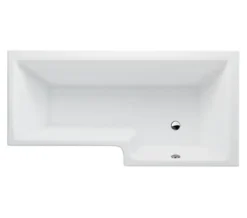 Britton Cleargreen Ecosquare 1700mm X 850mm Right Hand White Shower Bath -Burlington Shop QS V8124 3 mn