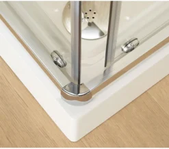 Lakes Classic Silver Semi Frame-less Corner Entry Enclosure - CLVC075S -Burlington Shop Semi Frameless Corner 3 mn